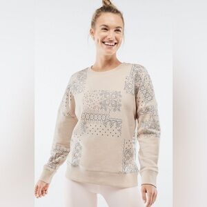 Fabletics Kourtney Sweatshirt- Oats Blocked Paisley XL